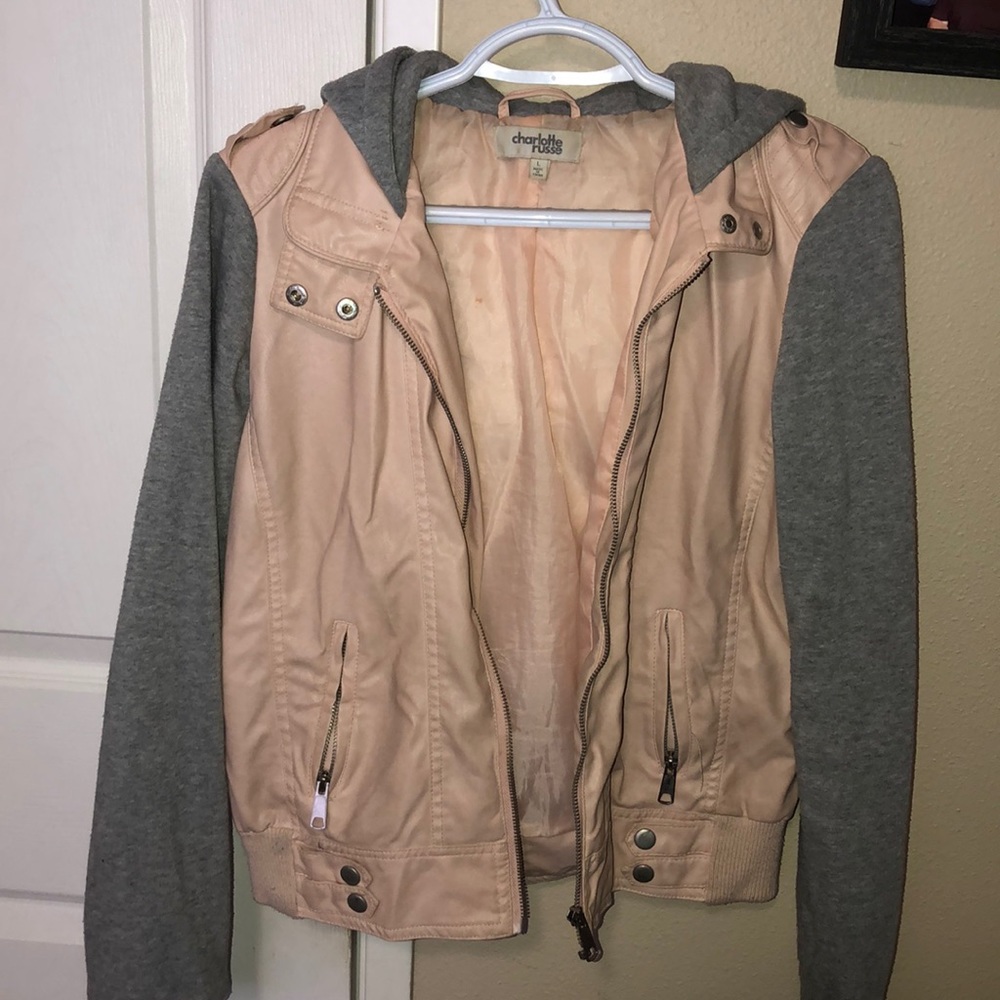 Leather and sweater jacket